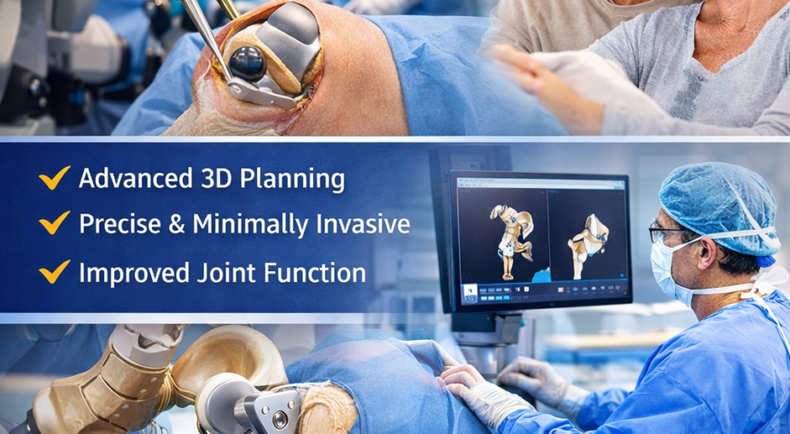 Robotic hip replacement is a technologically advanced procedure where a robotic-assisted system